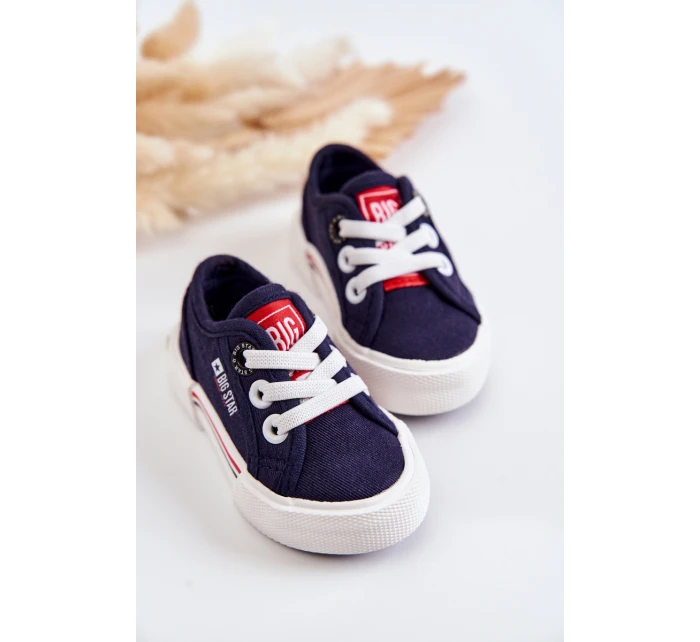Dziecięce Niskie Trampki Big Star JJ374163 Granatowe