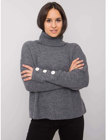 Dámský svetr LC SW 15 model 16327465 tmavě šedý - FPrice Dámský svetr LC SW 15 model 16327465 tmavě šedý - FPrice