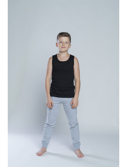 Chlapčenské tričko Tytus so širokými ramienkami - čierne