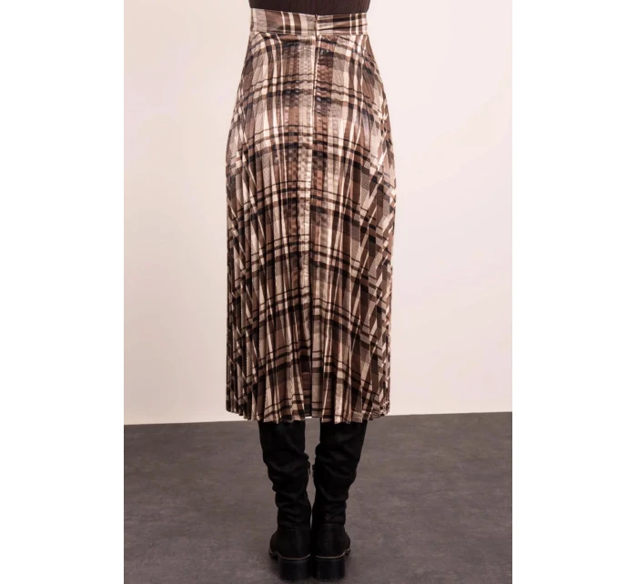 Dámska sukňa 14426 hnedá kocka - BSL