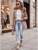 Dámská zimní bunda parka béžová Dstreet model 21971002 - FashionStreet Dámská zimní bunda parka béžová Dstreet model 21971002 - FashionStreet