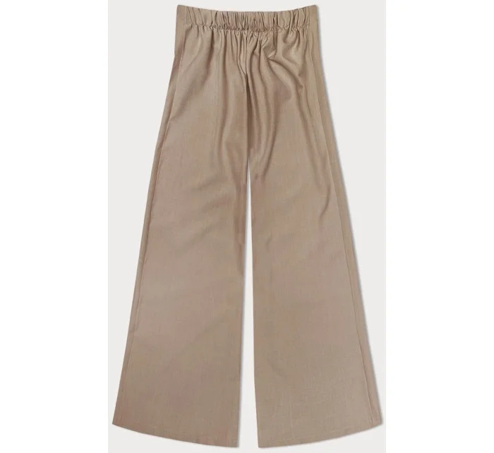 Elegantné široké nohavice pre ženy karamelové (33575)