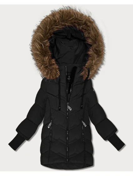 Černá dámská zimní bunda s stahovacími lemy Goodlookin model 21794503 - HAPPY HOUSE