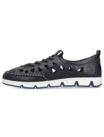 W modrá kožená polobotka s podrážkou model 19737391 - Rieker W modrá kožená polobotka s podrážkou model 19737391 - Rieker