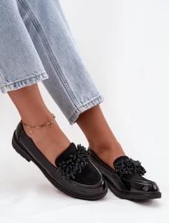 Lakované dámske mokasíny S.Barski - čierne