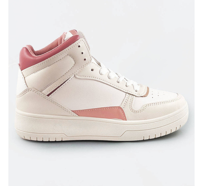 Béžovo-ružové členkové dámske tenisky sneakers (WH2122)