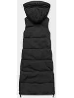 Čierna-khaki dlhá dámska obojstranná vesta (B8137-1)