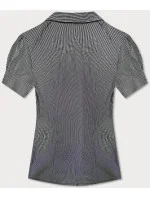 Tmavě modrá halenka s límečkem model 18493739 - Forget me not FASHION Tmavě modrá halenka s límečkem model 18493739 - Forget me not FASHION