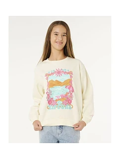 Dievčenská mikina RIP CURL Sunshine Squad Crew-Girl, biela