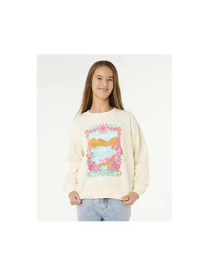 Dívčí mikina RIP CURL Sunshine Squad Crew-Girl, bílá