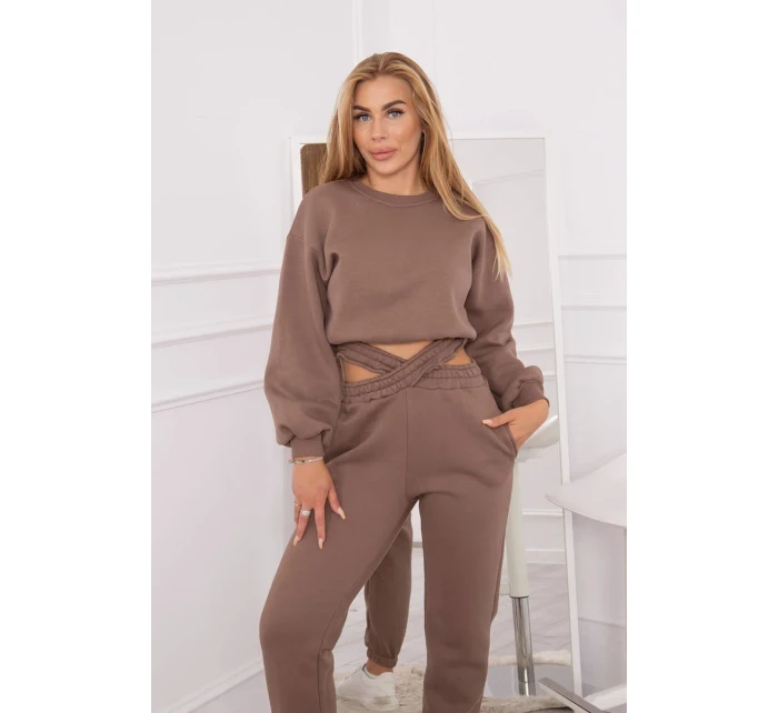 Zateplený set s krátkou mikinou mocca Zateplený set s krátkou mikinou mocca