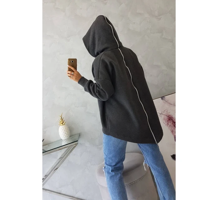 Zateplená mikina se zipem na zádech grafitová