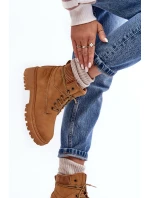 Damskie Ocieplane Trapery Camel Cross Jeans MM2R4011C