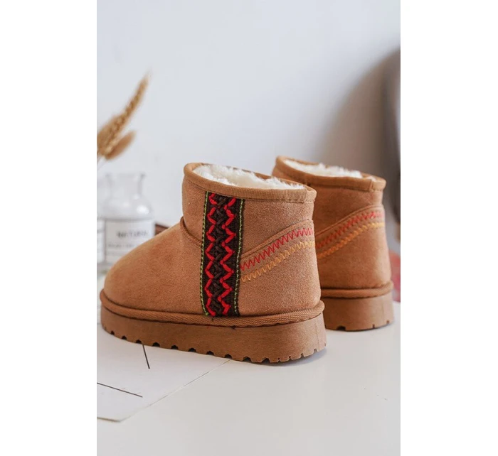 Śniegowce Botki Ocieplane Dziecięce Camel Leonora