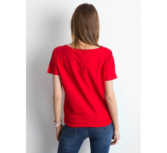 Dámske červené bavlnené tričko