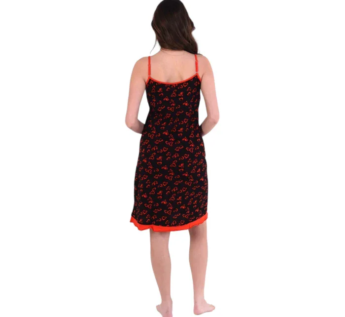 Dámská košilka model 19001976 černá se srdíčky - Karol Dámská košilka model 19001976 černá se srdíčky - Karol