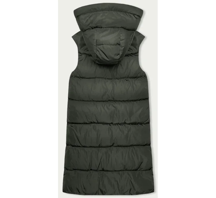 Béžová dámska dlhá obojstranná vesta (B8159-11)