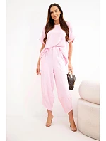 Viskózová blúzka + nohavice candy pink Viskózová blúzka + nohavice candy pink