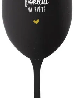 KAMARÁDKA JE NAJVÄČŠÍ POKLAD NA SVETE - čierny pohár na víno 350 ml