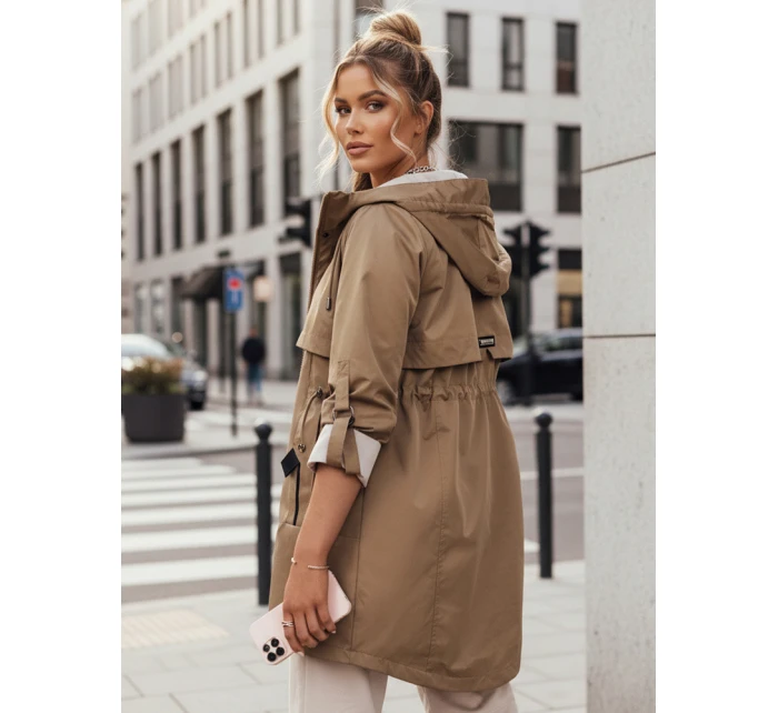 Dámská přechodná bunda parka tmavě béžová Dstreet model 21975196 - FashionStreet
