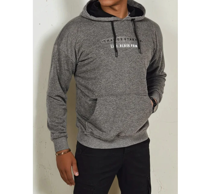 Pánská mikina s potiskem antracitová Dstreet model 21976156 - FashionStreet