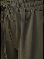 Dámske joggerové nohavice s gumou v páse, olivovo zelené, FashionStreet UY3167
