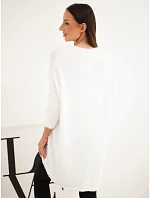 Dámský svetr Plus Size s výstřihem do V ecru Dámský svetr Plus Size s výstřihem do V ecru
