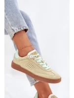 Zamszowe Buty Sportowe Sneakersy Damskie D.Franklin DFSH387005 Limonkowe