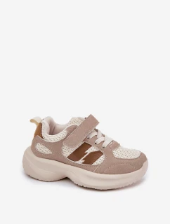 Buty Sportowe Sneakersy Dziecięce Na Rzep Beżowe Selinea