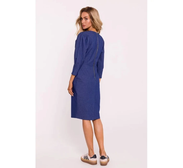 Šaty s puzdrovými rukávmi M803 modré - MOE