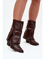 Dámske kovbojské čižmy D8259 brown - Sweet Shoes