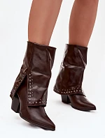 Dámske kovbojské čižmy D8259 brown - Sweet Shoes