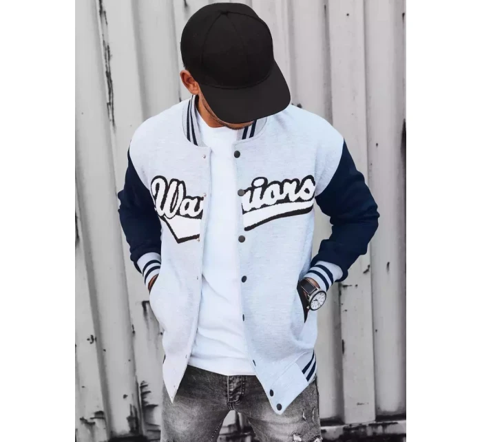 Pánska šedá mikina na zips FashionStreet BX5431 Pánska šedá mikina na zips FashionStreet BX5431