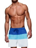 Pánske modro-biele plavecké šortky Dstreet SX2517