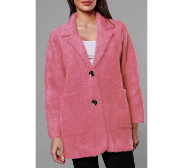 Krátky vlnený prehoz cez oblečenie typu alpaka v lososovej farbe (7108-1) Krátky vlnený prehoz cez oblečenie typu alpaka v lososovej farbe (7108-1)