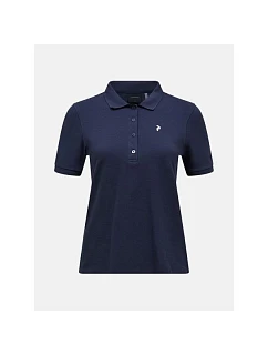 Dámske tričko PEAK PERFORMANCE W Classic Cotton Polo, farba tmavomodrá