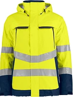 ProJob 6441 Padded Jacket – polstrovaná bezpečnostná bunda 64.6441, žltá s vysokou viditeľnosťou/námornícka modrá