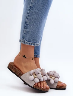 Dámské šedé sandály s ozdobami model 21648792 - Boto