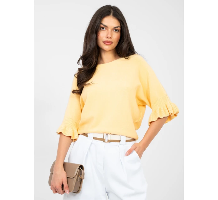 Sweter IT SW model 21958679 ciemny żółty - FPrice Sweter IT SW model 21958679 ciemny żółty - FPrice