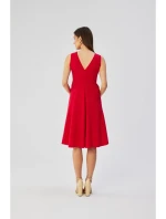 S358 Priliehavé šaty bez rukávov - červené