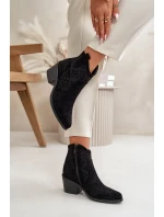 Acorn členkové topánky Kovbojské topánky na zips Eco Suede Black S.Barski