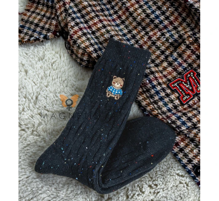 Magnetis ponožky YN5042 Medvedík melanž