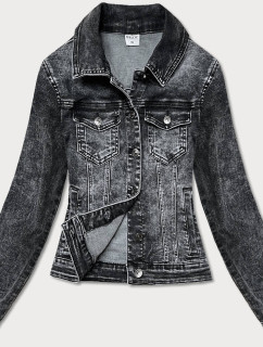 Krátka čierna dámska džínsová bunda (POP5989-K)
