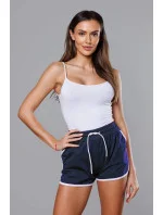 Tmavě modré dámské šortky s kontrastní lemovkou model 18369465 - J.STYLE Tmavě modré dámské šortky s kontrastní lemovkou model 18369465 - J.STYLE