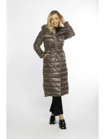 Dámske sako ťavej farby s opaskom na zaväzovanie (AG1-J9069B)