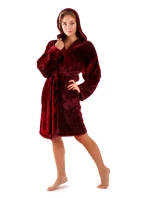 Dámsky župan Lilly extra s kapucňou 3/4 jedna veľkosť 3320 bordová - Vestis