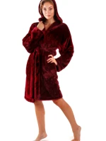Dámsky župan Lilly extra s kapucňou 3/4 jedna veľkosť 3320 bordová - Vestis