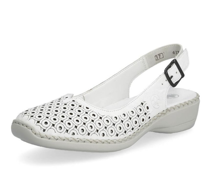 Pohodlné kožené sandále Rieker W RKR665 white