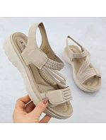 Dámské sandály na platformě pohodlné béžové model 22087466 - Unisoft