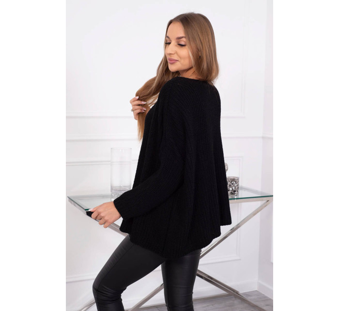Široký oversize sveter čierny
